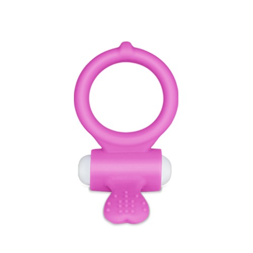 Виброкольцо розовое Power Heart Clit Cockring
