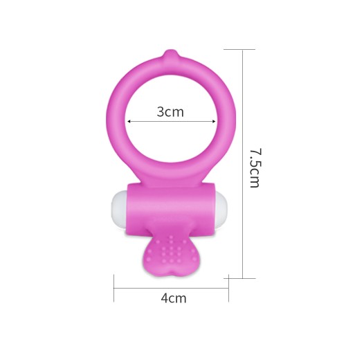Виброкольцо розовое Power Heart Clit Cockring