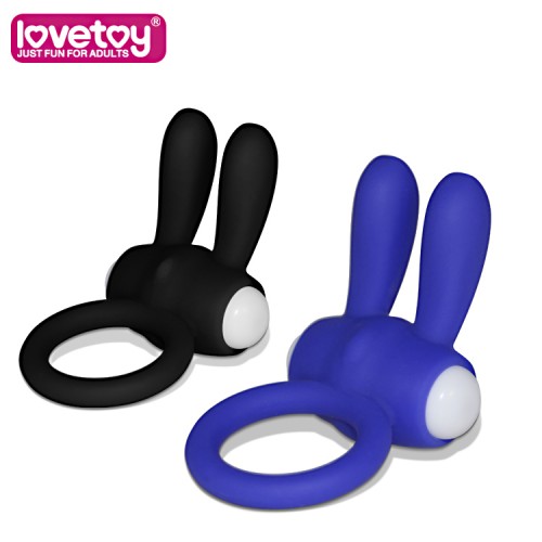 Синее виброкольцо Power Clit Cockring Rabbit