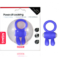 Синее виброкольцо Power Clit Cockring Rabbit