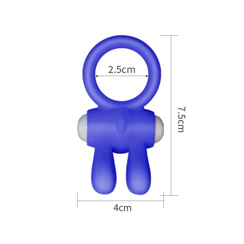 Синее виброкольцо Power Clit Cockring Rabbit