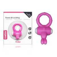 Розовое виброкольцо Power Thrill Clit Cockring