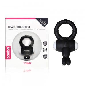 Черное виброкольцо Power Thrill Clit Cockring