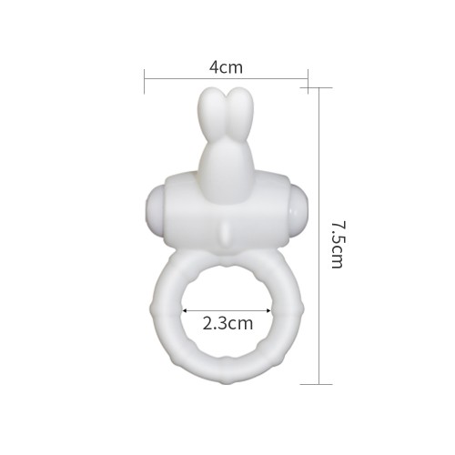 Белое виброкольцо Power Thrill Clit Cockring