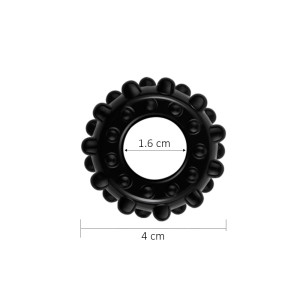 Черное эрекционное кольцо Power Plus Cock Ring (иной угол)