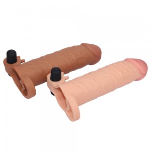 Удлиняющая насадка с вибрацией Super-Realistic Penis Extension Sleeve (иной угол)