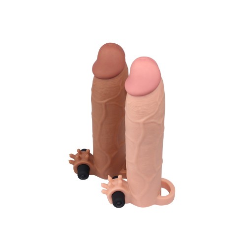 Удлиняющая насадка с вибрацией Super-Realistic Penis плюс 7,5 см к длине