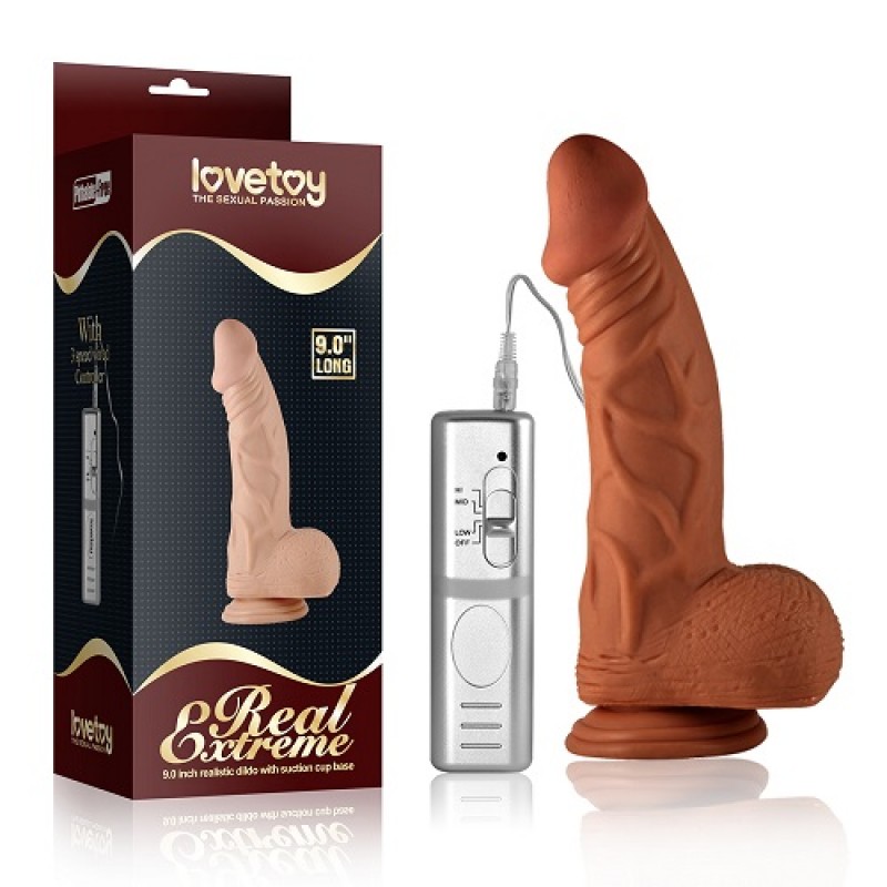 Вибратор мулат с присоской Real Extreme 18 см