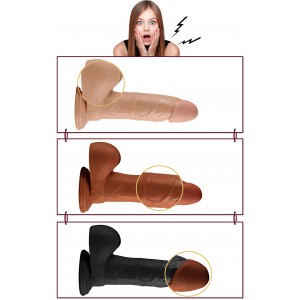 Реалистичный фаллос на присоске черный 15,5 см (иной угол)