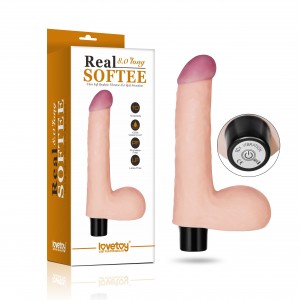 Вибратор с мошонкой Real Softee 14 см