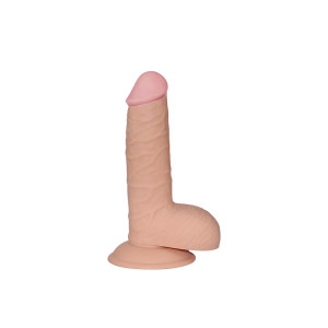 Реалистичный фаллоимитатор на присоске The Ultra Soft Dude L-18см, d-4 см, Lovetoy (иной угол)