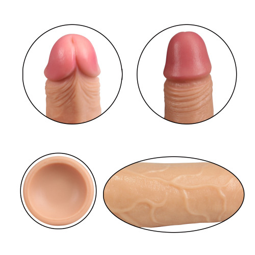 Фаллос на присоске 7  Dual-Layered Silicone Cock телесный