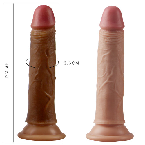 Фаллос на присоске 7  Dual-Layered Silicone Cock телесный