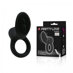 Виброкольцо с клиторальным стимулятором Pretty Love Cobra