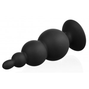 Анальная ёлочка силиконовая черная (иной угол)