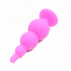 Анальная ёлочка силиконовая розовая (иной угол)