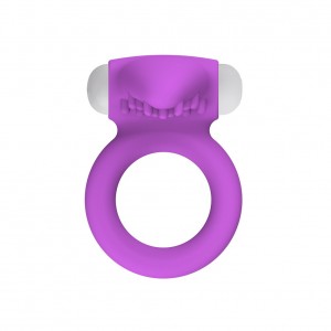 Виброкольцо X-Basic Tongue Silicone Cockring фиолетовое (иной угол)