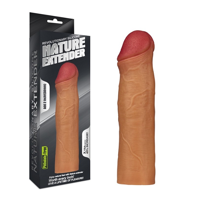 Насадка на пенис Revolutionary Silicone Nature Extender телесная плюс 6 см