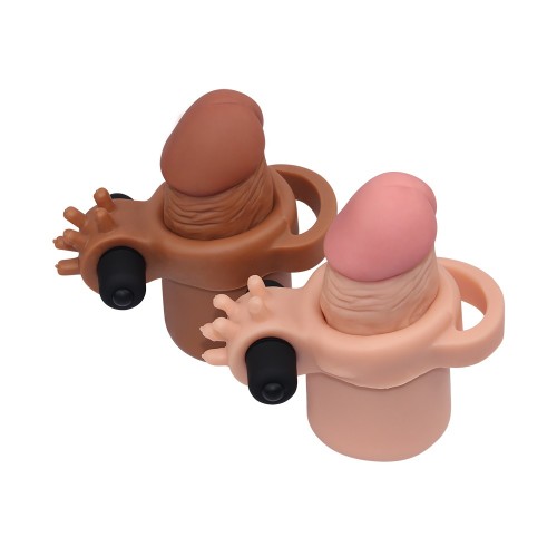 Удлиняющая насадка с вибрацией мулат Super-Realistic Penis плюс 5 см