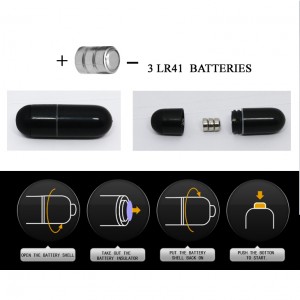 Эрекционное кольцо язычок с вибрацией черное (иной угол)