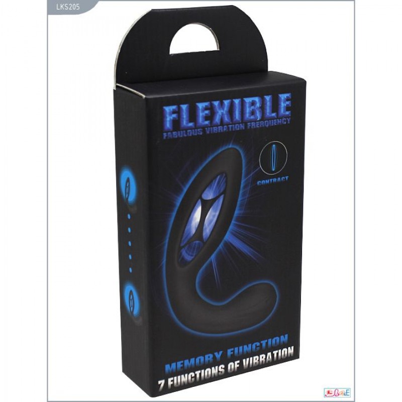 Черный перезаряжающийся массажер простаты Flexible Fabulous Vibration Frequency