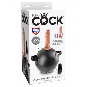 Мяч с насадкой и вибрацией King Cock Vibrating Mini Sex Ball with 6 in Dildo