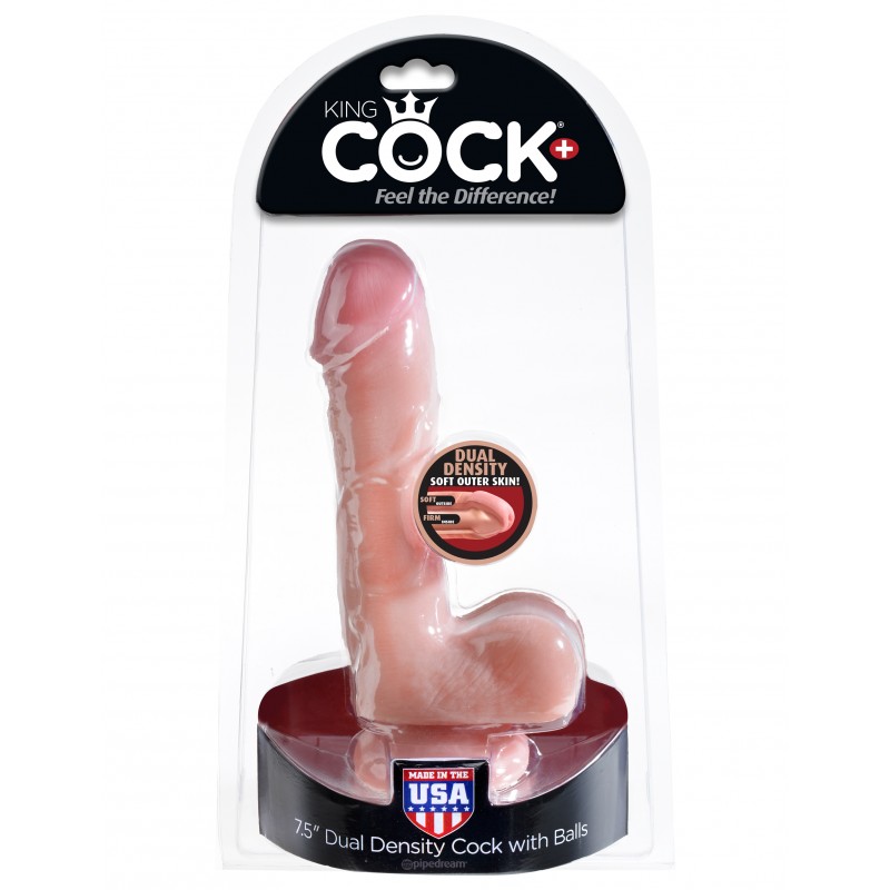 Фаллоимитатор King Cock Plus 7.5 in Dual Density Cock w/ Balls