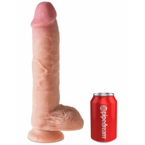 Фаллоимитатор на присоской King Cock Dual Density 10 in Fat Cock with Balls (иной угол)
