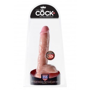 Фаллоимитатор на присоской King Cock Dual Density 10 in Fat Cock with Balls
