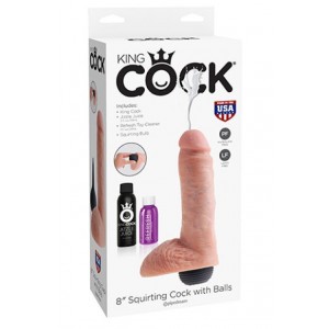 Фаллоимитатор с имитацией семяизвержения King Cock 8 in Squirting Cock with Balls