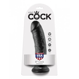 Фаллоимитатор King Cock 8 in Cock  черный с присоской