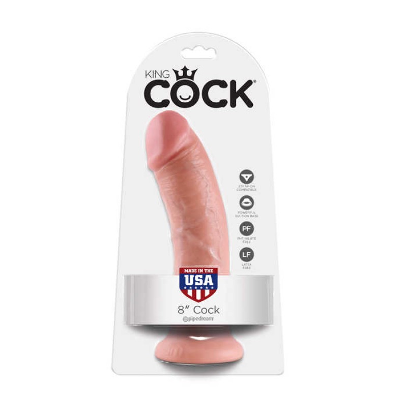 Фаллоимитатор King Cock 8 in Cock с присоской телесный