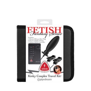 Анальная пробка и зажимы для сосков с электростимуляцией FFS Shock Therapy Kinky Couples Travel Kit