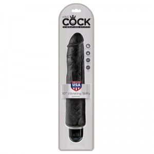 Черный вибратор-реалистик 10 Vibrating Stiffy