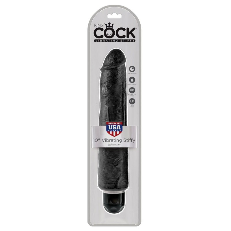 Черный вибратор-реалистик 10 Vibrating Stiffy