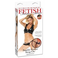 Черный страпон Posable Partner Strap-On
