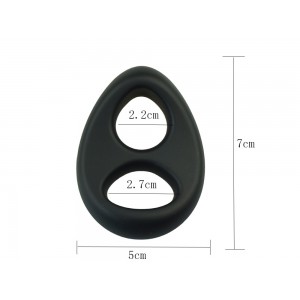 Двойное эрекционное кольцо x-men черное (иной угол)