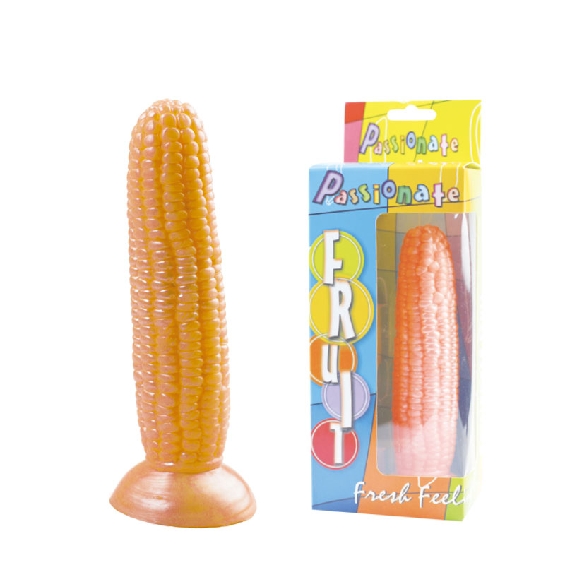 Яркий и необычный фаллоимитатор в форме кукурузы с присоской