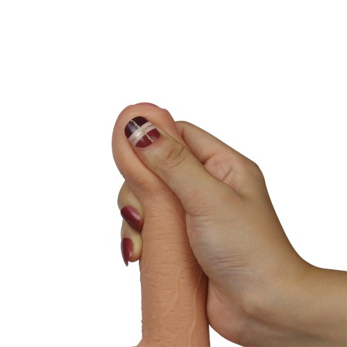 Фаллоимитатор необрезанный на присоске с мошонкой 7 in Dual Layered Nature Cock Flesh