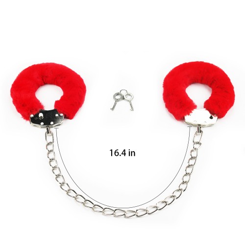 Универсальные оковы Fetish Pleasure Fluffy красные