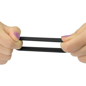 Набор из 3 плоских эрекционных колец Power Plus Soft Silicone Pro Ring черного цвета (иной угол)