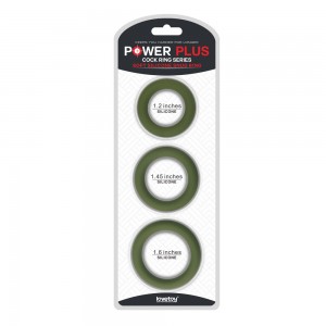 Набор из 3 эрекционных колец  Power Plus Soft Silicone Snug Ring зеленые