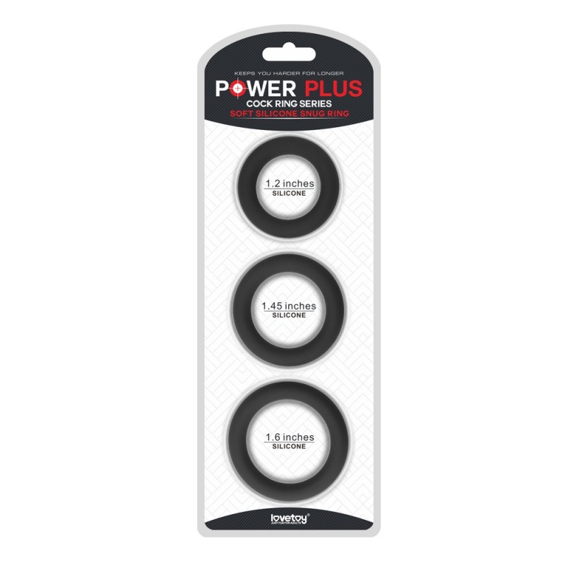 Набор из 3 эрекционных колец  Power Plus Soft Silicone Snug Ring 