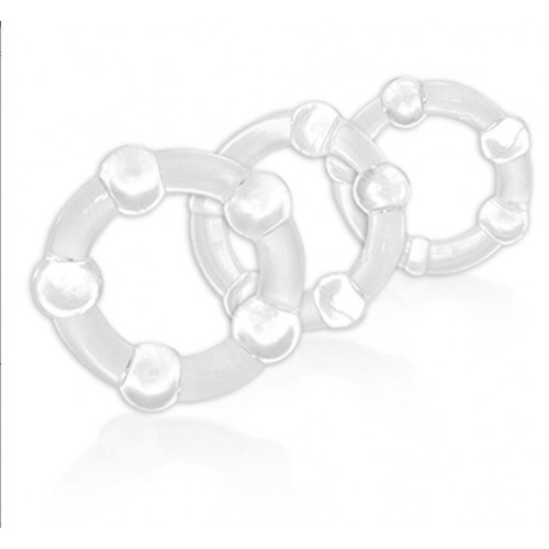 Набор колец прозрачных Power Plus Triple Beaded Ring Set