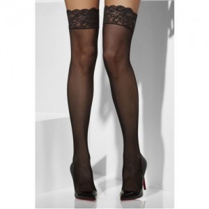 Чулки в сетку Искушение черные (Fever) (иной угол)