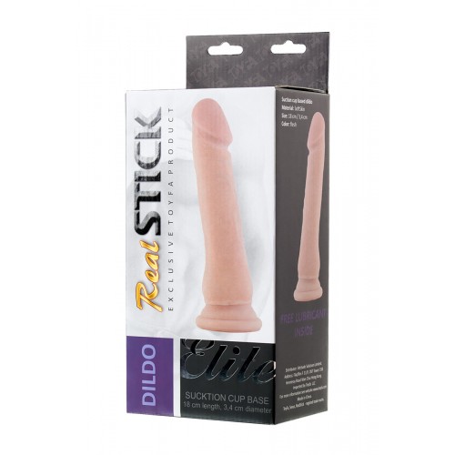 Реалистичный фаллоимитатор TOYFA RealStick Elite DILDO, TPR, телесный, 21 см