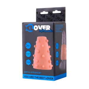 Насадка ToyFa XLover Soft booster в форме конуса, утолщающая, с дополнительной стимуляцией, TPR, телесный 10 см (иной угол)
