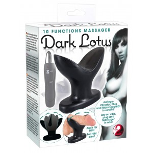Раскрывающаяся  анальная пробка Dark Lotus с вибро