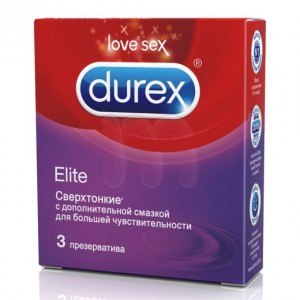 Презервативы Durex №3 Elite сверхтонкие с дополнительной смазкой