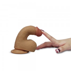 Фаллоимитатор Gabe на присоске с мошонкой мулат (иной угол)